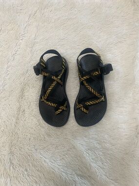 CHACÓ Women's Black Sandals with Yellow Accent Straps